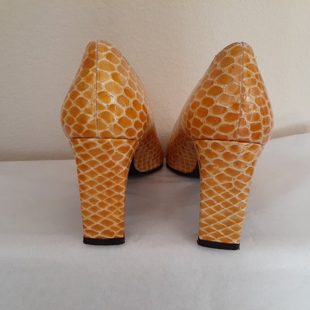 Stuart Weitzman Reptile Pattern Leather Heels - image 6